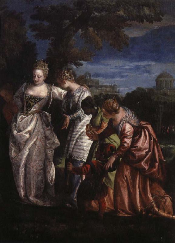 Paolo Veronese faraos dotter moses hittas i vassen oil painting image
